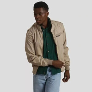 Members Only Cafe Racer Men's Beige Faux Fur Lined EM3 Zip Coat Jacket Size 40